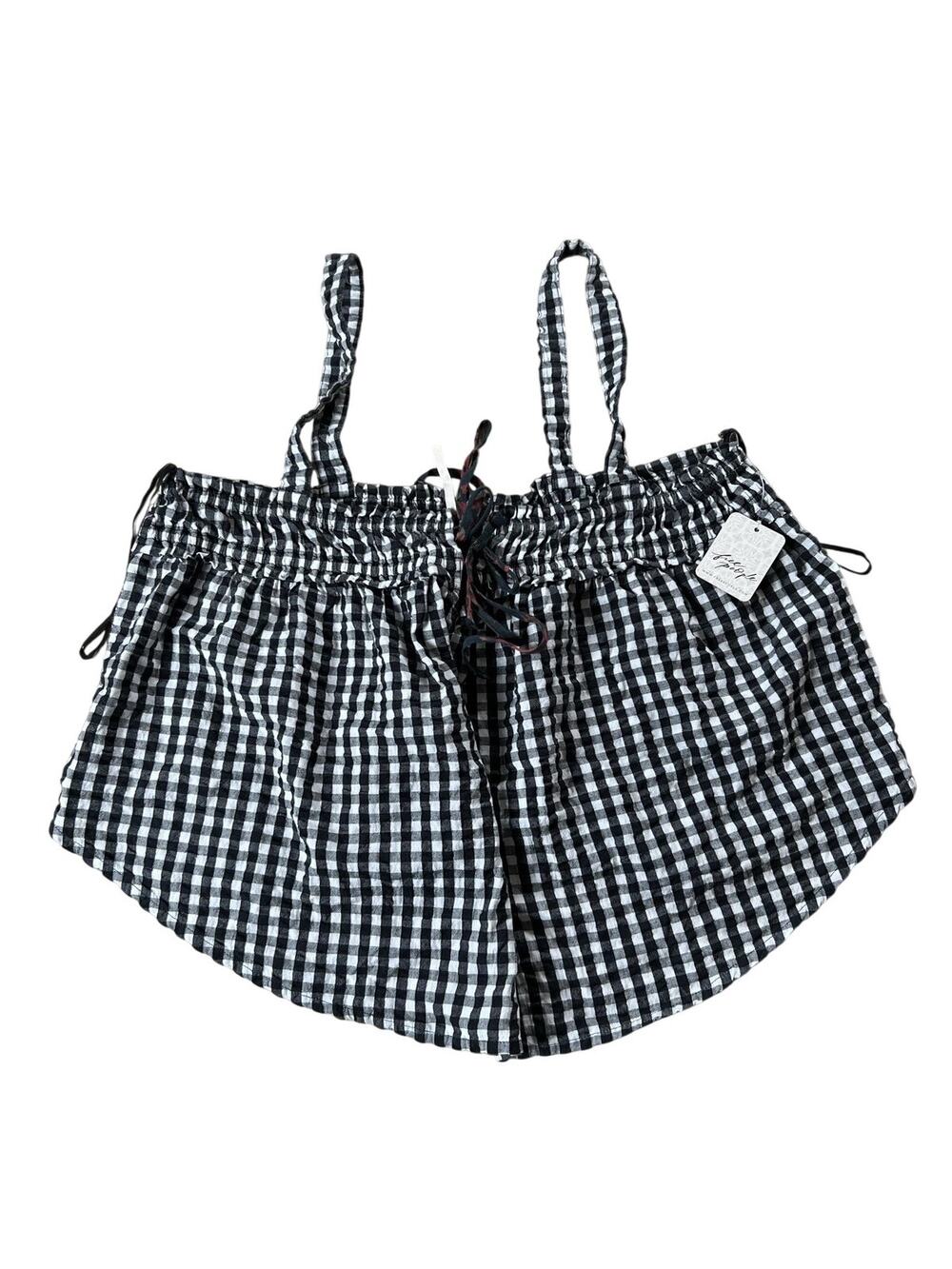 Urban Outfitters Tank Womens S Black Check Camisole Strappy Sleeve Casual